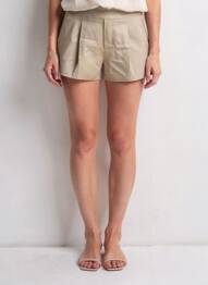 Short taille à pinces taille normale beige MESHKI femme