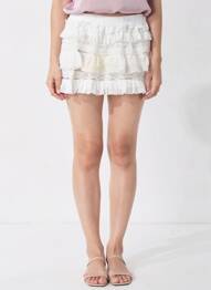 Mini-jupe taille élastique blanc S9OLO femme