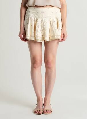 Mini-jupe doublure beige ZARA femme