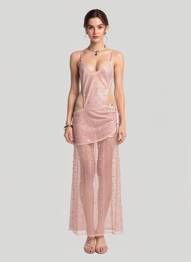 Robe longue coupe cintrée fines bretelles rose JADED LONDON femme
