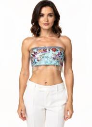 Top coupe fluide sans manche bleu JADED LONDON femme