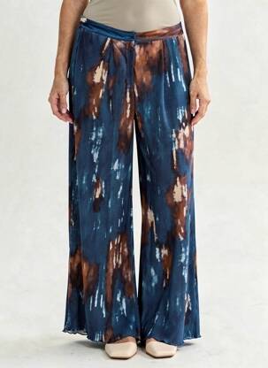 Pantalon large taille à pinces taille haute bleu NASTY GAL femme