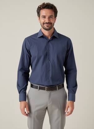 Chemise manches longues coupe cintrée bleu HUGO BOSS homme