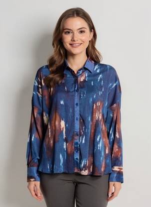 Chemisier coupe fluide manches longues bleu NASTY GAL femme