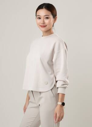 Sweat-shirt tissage jersey manches longues beige COLMAR femme