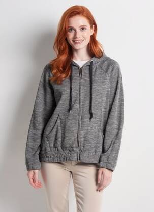 Veste casual col rond gris OYSHO femme