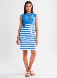 Robe courte sans manche sans manche bleu MANGO femme