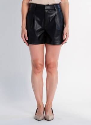 Short tissage simili-cuir taille normale noir GARCIA femme