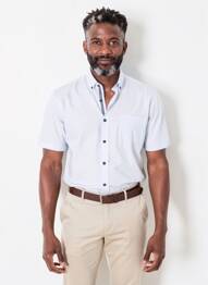 Chemise manches courtes imprimé fantaisie bleu CAPTEN homme