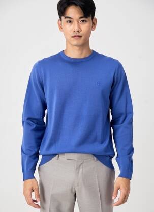 Pull col rond manches longues bleu CONTE OF FLORENCE homme
