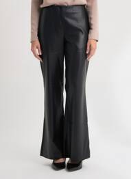 Pantalon flare taille élastique taille haute noir YESTA femme