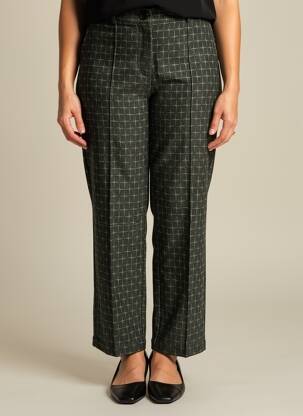 Pantalon droit stretch taille normale vert ZILCH femme