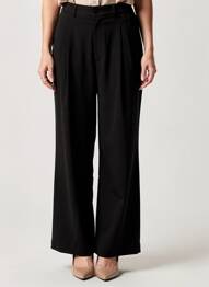 Pantalon large taille à pinces taille haute noir ZILCH femme
