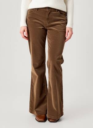 Pantalon flare stretch taille normale marron YEST femme