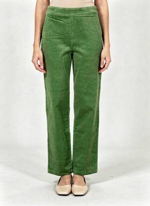 Pantalon droit stretch taille normale vert ZILCH femme