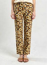 Pantalon droit taille à pinces taille normale marron NICE THINGS femme