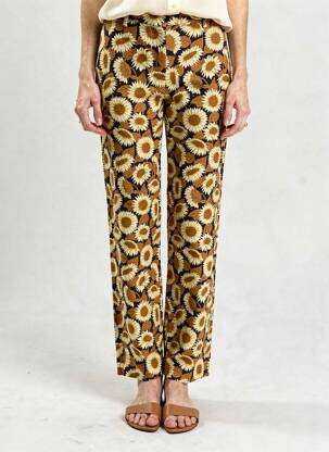 Pantalon droit taille à pinces taille normale marron NICE THINGS femme