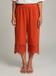 Pantalon 7/8 taille normale taille normale orange MAT. femme