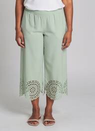 Pantalon 7/8 taille normale taille normale vert MAT. femme