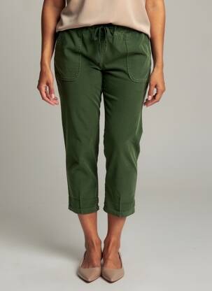 Pantalon 7/8 stretch taille normale vert APRIL VINTAGE femme