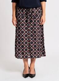Jupe mi-longue taille normale marron NICE THINGS femme