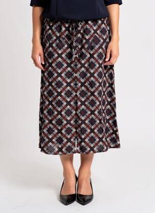 Jupe mi-longue taille normale marron NICE THINGS femme