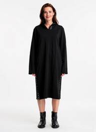 Robe mi-longue manches longues manches longues noir AN II VITO femme