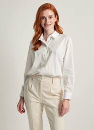Chemisier coupe droite manches longues blanc LAMIAR femme