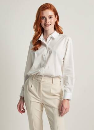 Chemisier coupe droite manches longues blanc LAMIAR femme