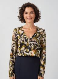 T-shirt imprimé fantaisie manches longues vert AN II VITO femme