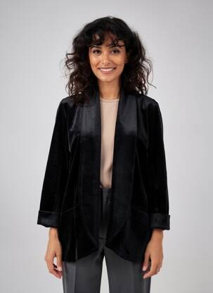 Blazer col châle noir TRAFFIC PEOPLE femme