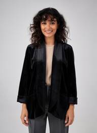 Blazer col châle noir TRAFFIC PEOPLE femme