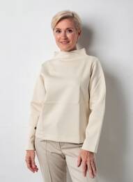 Sweat-shirt stretch manches longues beige YEST femme
