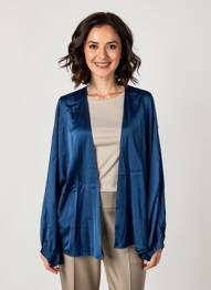 Veste chic col v bleu MÊME ROAD femme