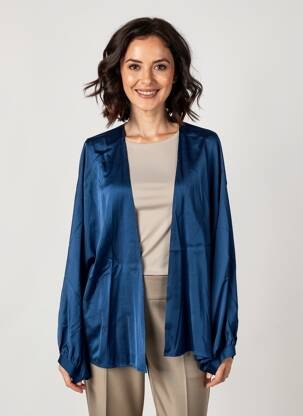 Veste chic col v bleu MÊME ROAD femme