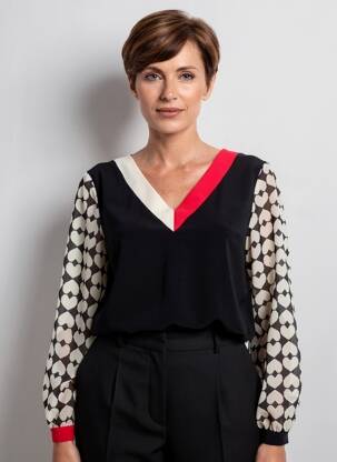 T-shirt manches longues manches longues noir AN II VITO femme