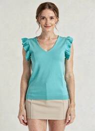 Top stretch manches courtes bleu ESQUALO femme