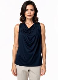 Top stretch sans manche bleu NICE THINGS femme