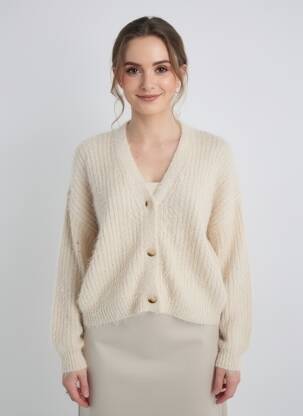 Gilet manches longues stretch beige ESQUALO femme