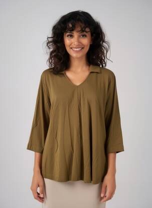 T-shirt manches 3/4 manches 3/4 vert MASAI femme