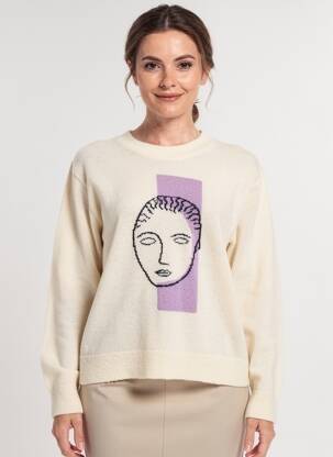 Pull stretch manches longues beige NICE THINGS femme
