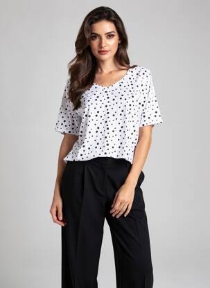 T-shirt stretch manches courtes blanc SOPHIA femme
