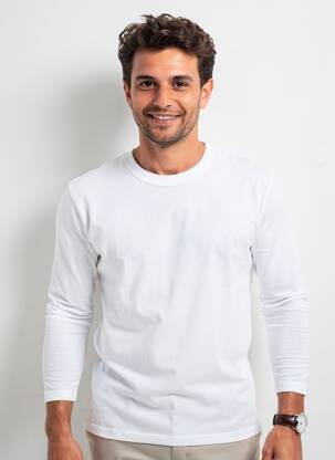 T-shirt stretch manches longues blanc MOULIN NEUF homme