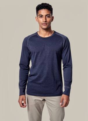 T-shirt stretch manches longues bleu CON-TA homme
