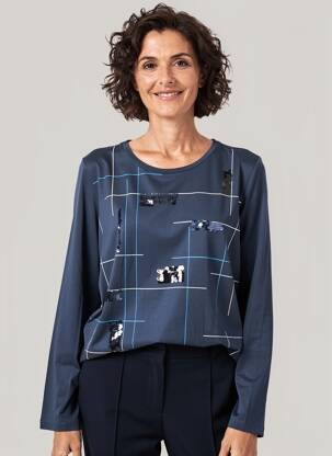 T-shirt manches longues manches longues bleu GERRY WEBER femme