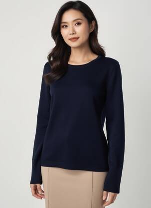 Pull coupe cintrée manches longues bleu GERRY WEBER femme