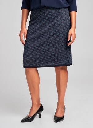 Jupe mi-longue stretch bleu GRIFFON femme