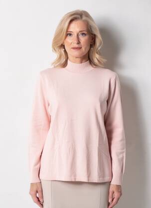 Pull coupe droite manches longues rose RABE femme