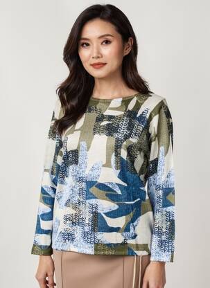 Pull coupe cintrée manches longues vert THOMAS RABE femme