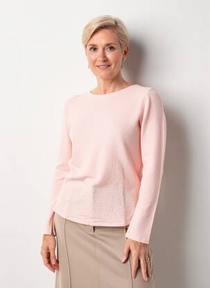 Pull coupe droite manches longues rose BARBARA LEBEK femme